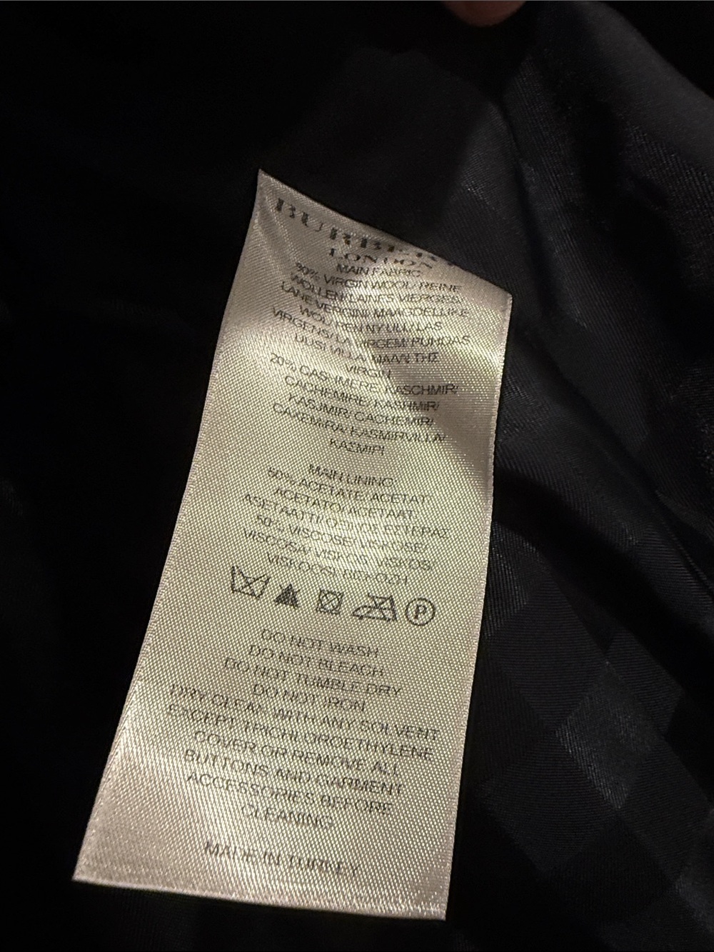 Burberry London Classic Black Wool / Cashmere Belted Trench Coat Size 12 - Picture 7 of 13